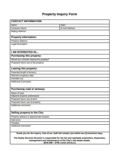 Property inquiry .